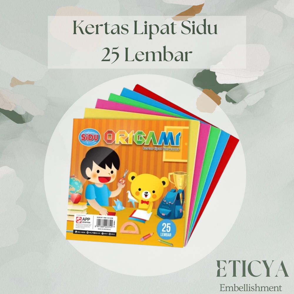 Kertas Lipat SIDU 25 Lembar 12x12 - 14x14 - 16x16 / Origami SIDU 25 Lembar