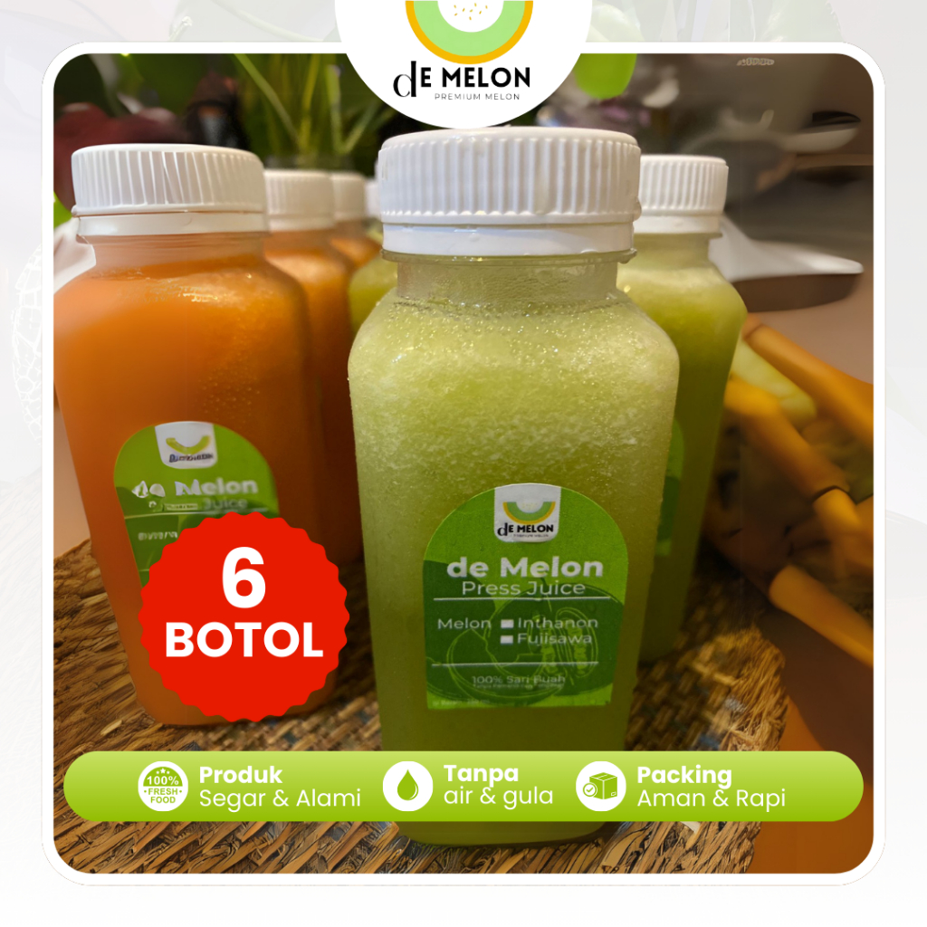 

Paket Sehari Bugar Pressed Juice Buah Melon 6 Botol Inthanon Fujisawa Manis Segar deMelon