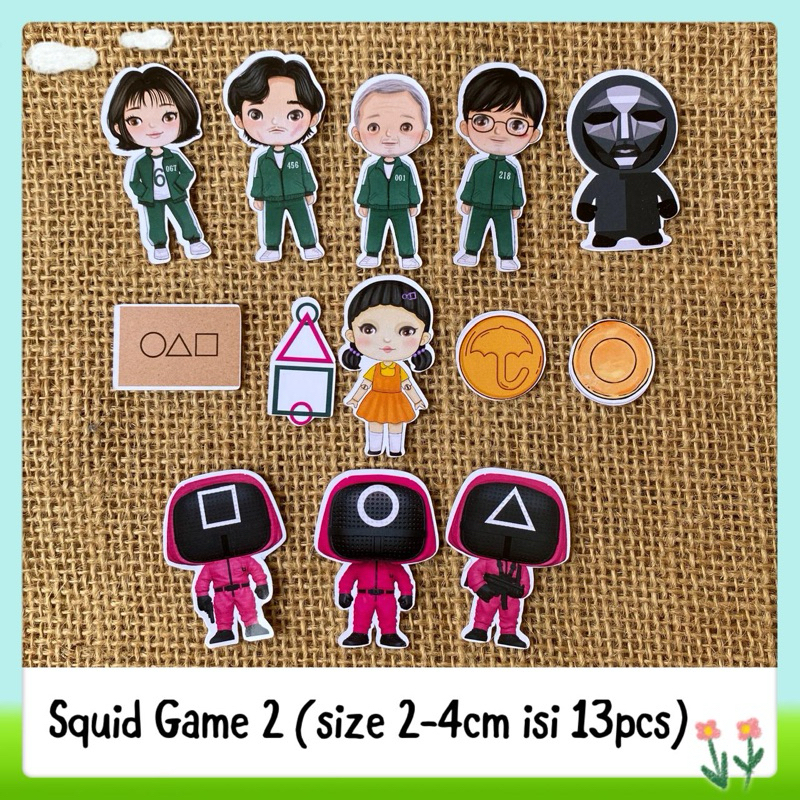 

13pcs sticker tempelan glossy squid game 2