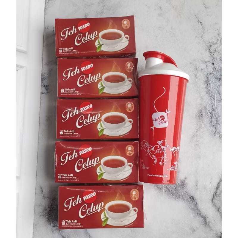 

[COD] PAKET TEH CELUP SOSRO 5 BOX FREE BOTOL MINUM / PAKET TEH CELUP