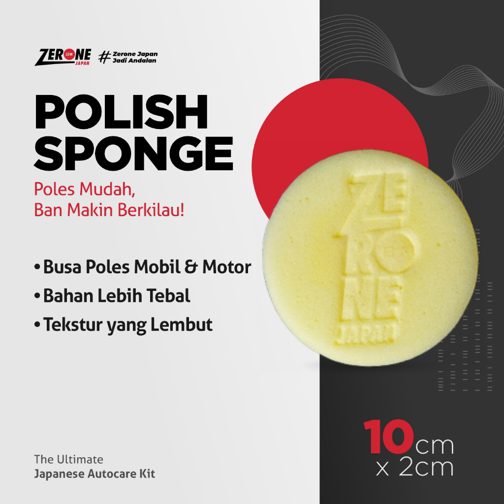 Polish Sponge Zerone Japan Spons Semir Ban Motor  & Mobil Zerone Japan