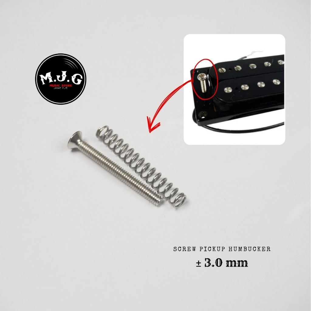 screw baut spring pickup single coil humbucker atau saddle telecaster 3mm gitar bass elektrik