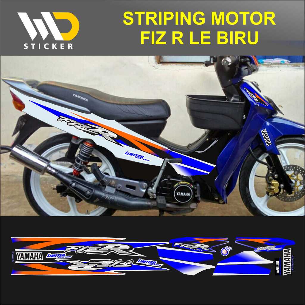 STIKER STRIPING LIS MOTOR FIZ R LE BIRU PUTIH
