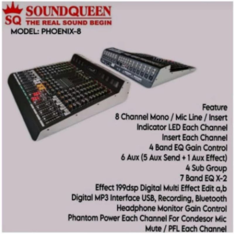 Mixer Soundqueen Phoenix 8 Channel Original