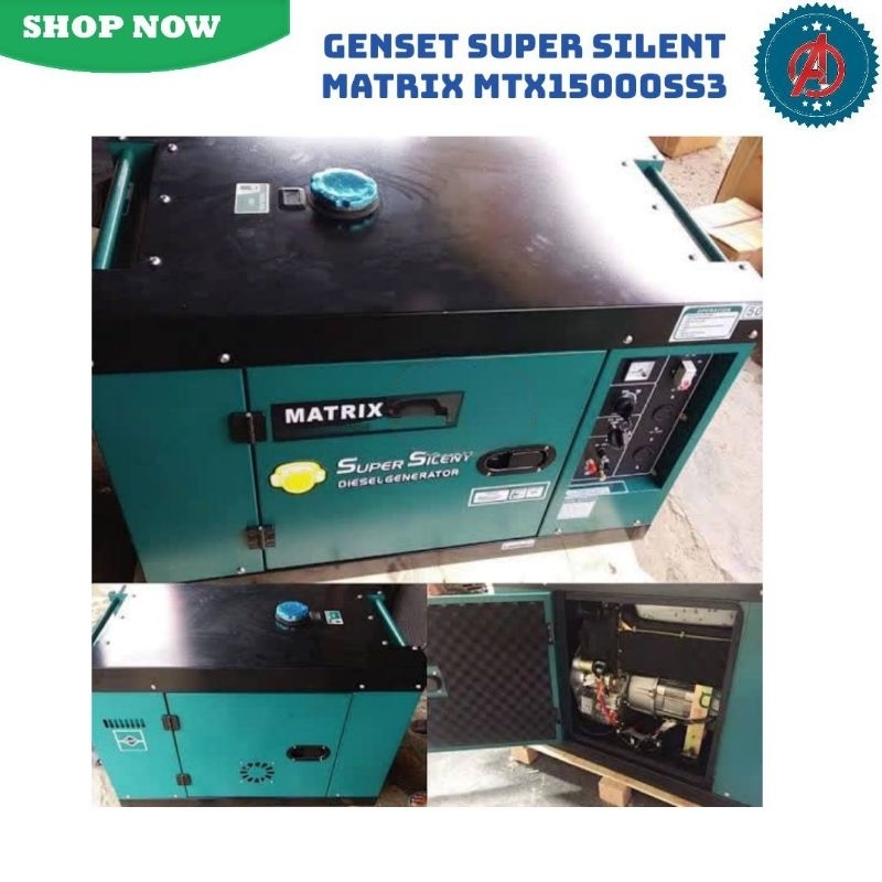 Genset Super Silent Matrix MTX 15000SS3 ( 10000 Watt, 3 Phase ) - 10000 Watt