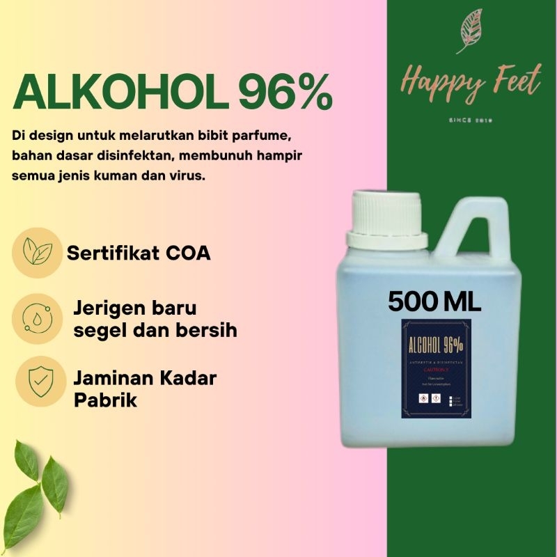 ALKOHOL 96% MURNI 500 ML / ALKOHOL 96 PERSEN / ALCOHOL 96% / DISINFEKTAN / SANITIZER