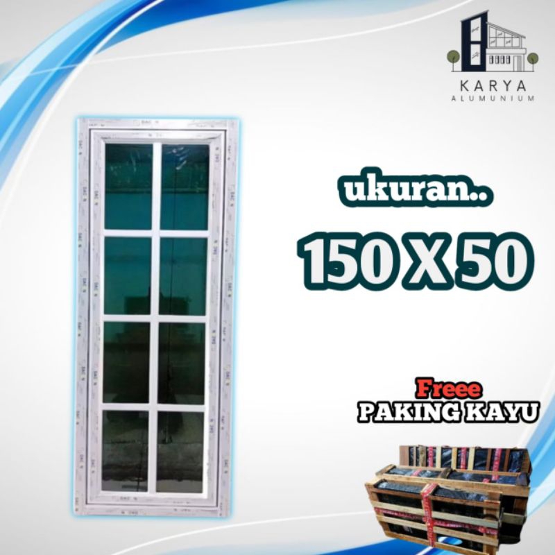 kusen jendela aluminium ornamen termurah 3inch ukuran 150x50cm bisa custom ukuran fast respon