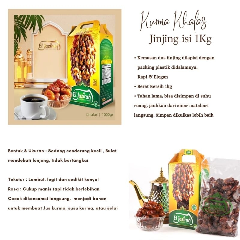 

Kurma Khalas Eljazirah 1kg