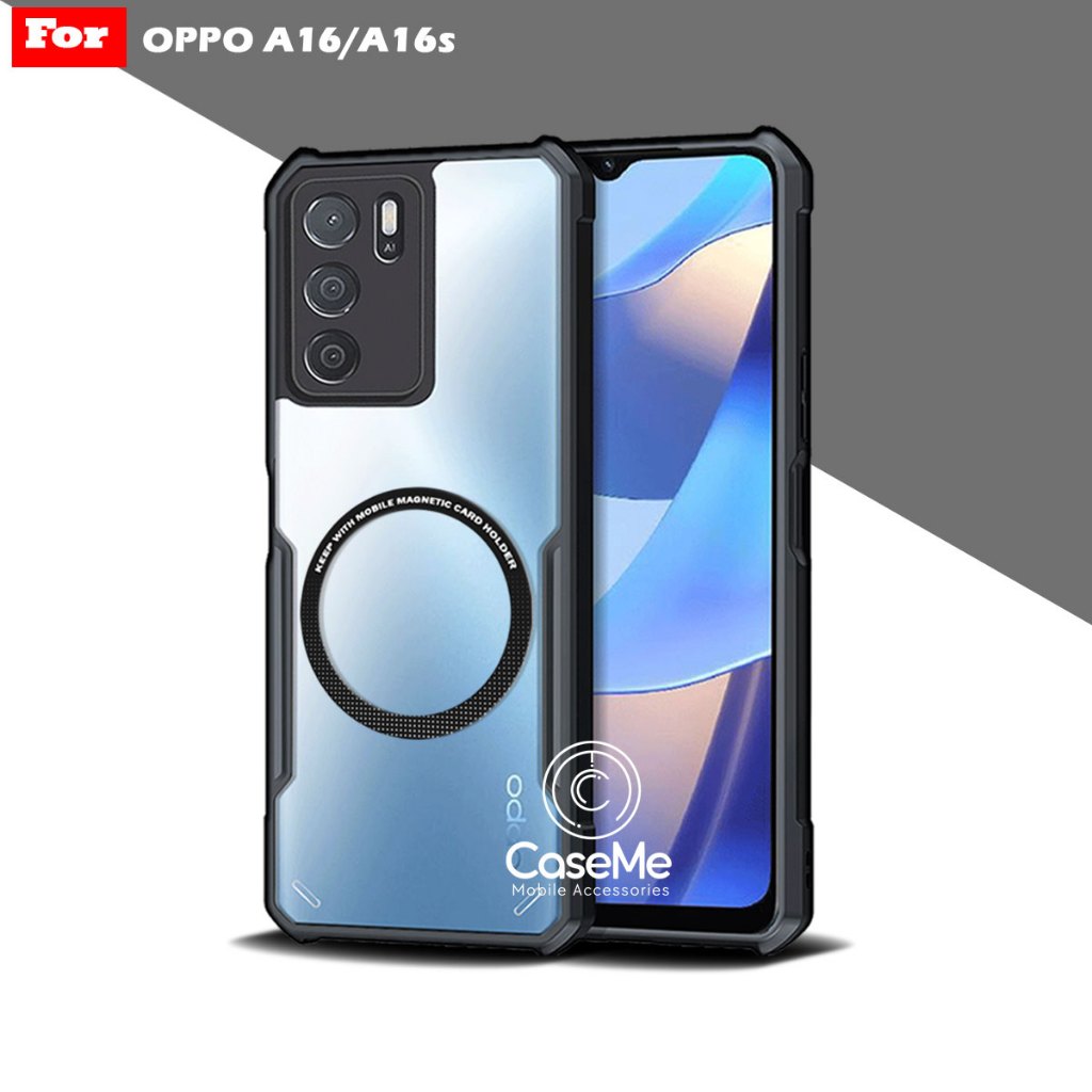 Case Oppo A16 A16S Softcase Fushion Magnetic Ring Transparan Magsafe Casing Terbaru
