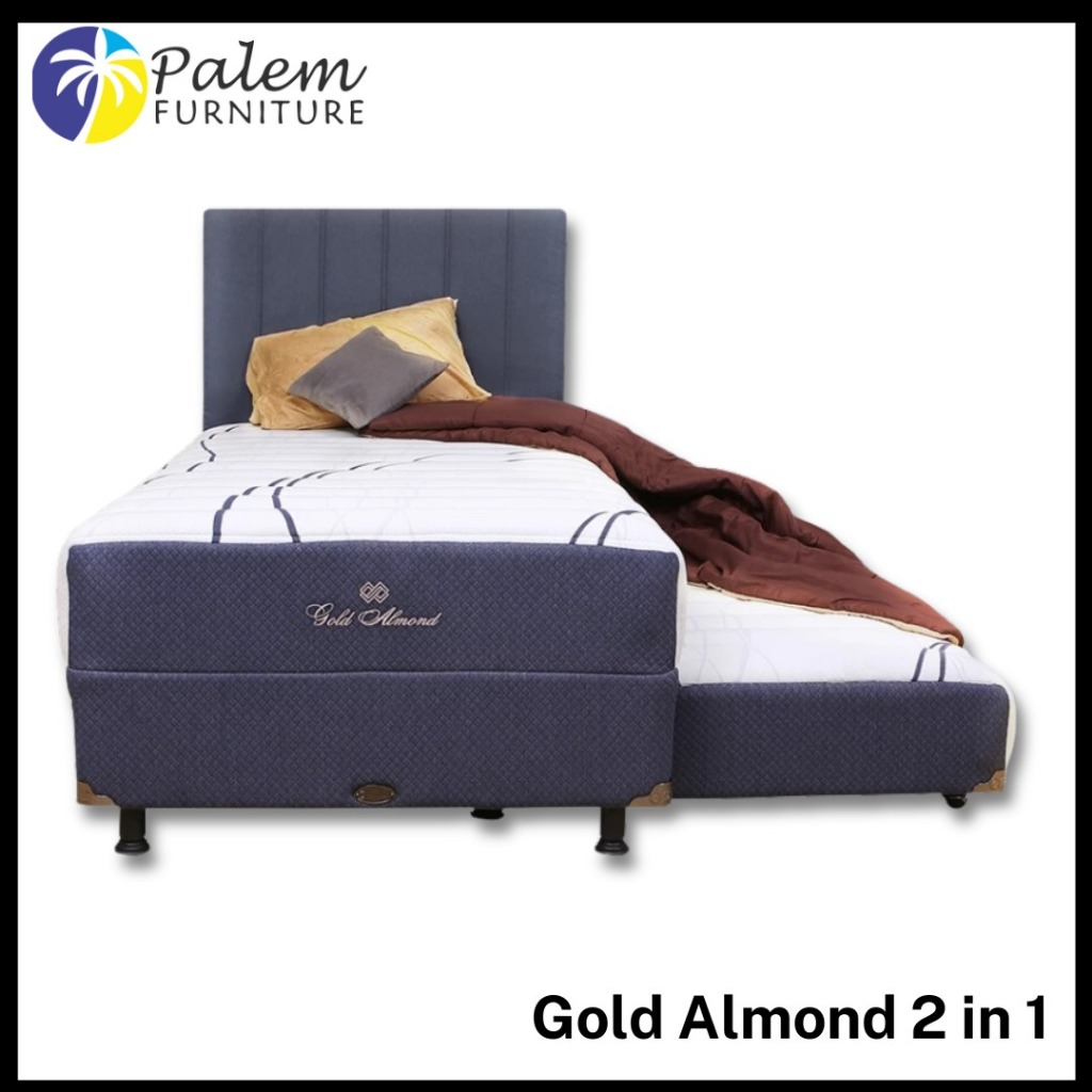 CENTRAL SPRINGBED GOLD ALMOND 2 IN 1A FULLSET