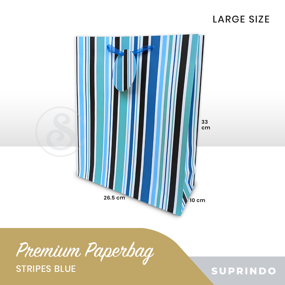 

Paper Bag Stripes Blue (LARGE)