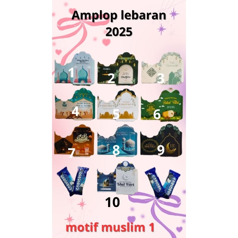 

AMPLOP LEBARAN MURAH MOTIF MUSLIM SIAP PAKAI ISI 10 AMPLOP