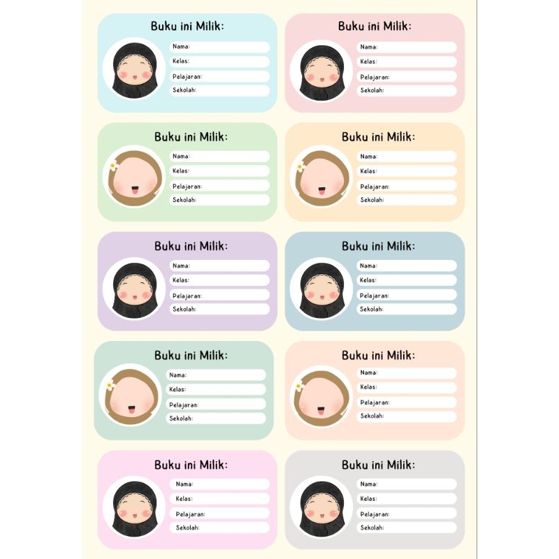 

Label Buku Anak Custom/Label Custom Foto/Label Buku Sekolah