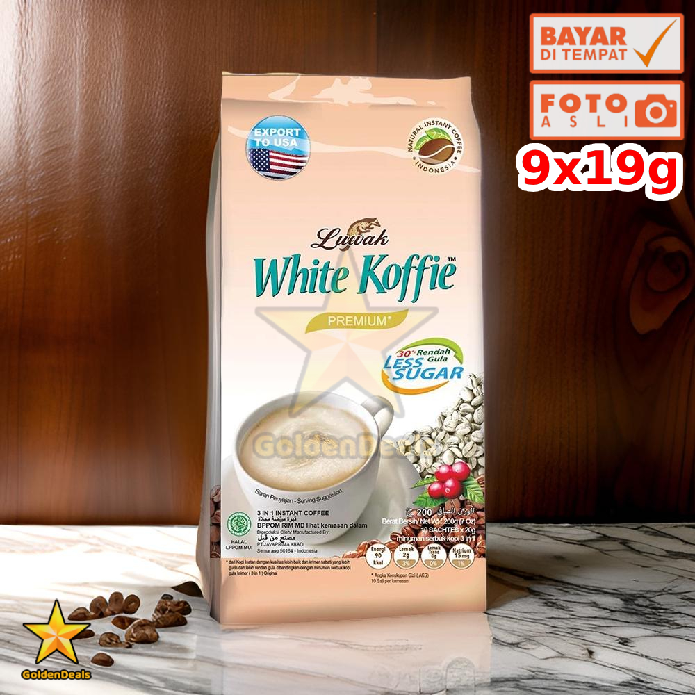 

[171 Gram] Kopi Luwak White Koffie Less Sugar 200 gr 9 x 19gr