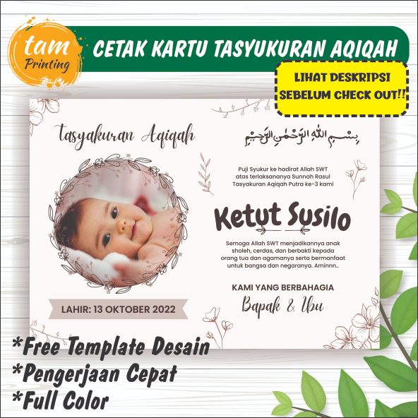 

Kartu Tasyakuran Aqiqah / Sticker Tasyakuran Aqiqah
