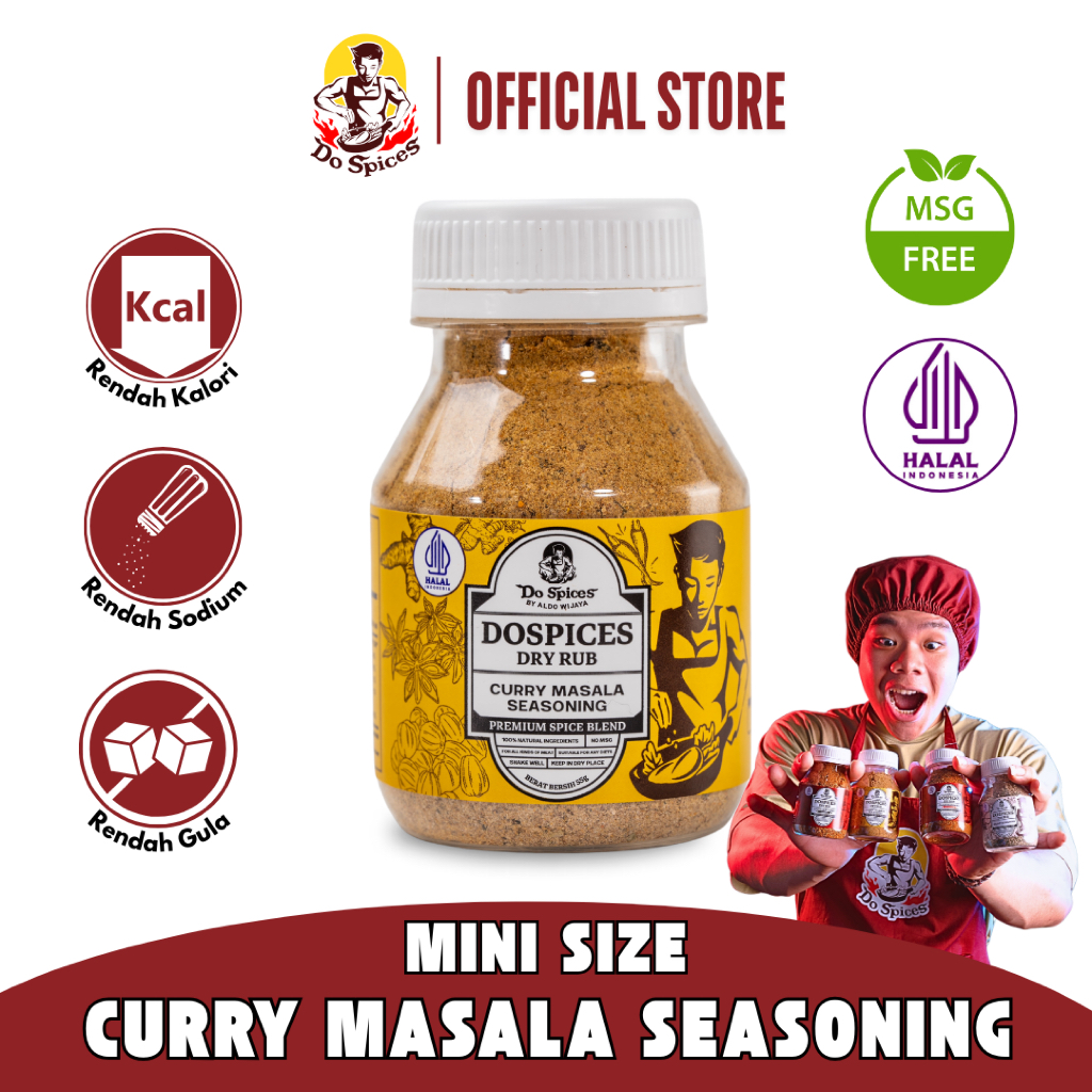 

Do Spices Healthy Dry Rub Bumbu Marinasi Rempah Rendah Kalori - Curry Masala Seasoning [Mini Size]