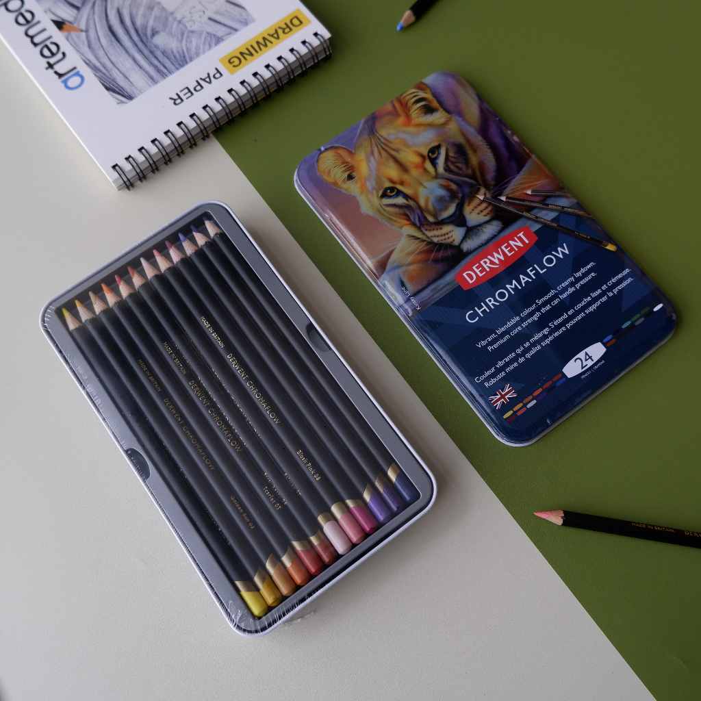 

Gramedia Tunjungan : Derwent Chromaflow pencil 24 color metal tin