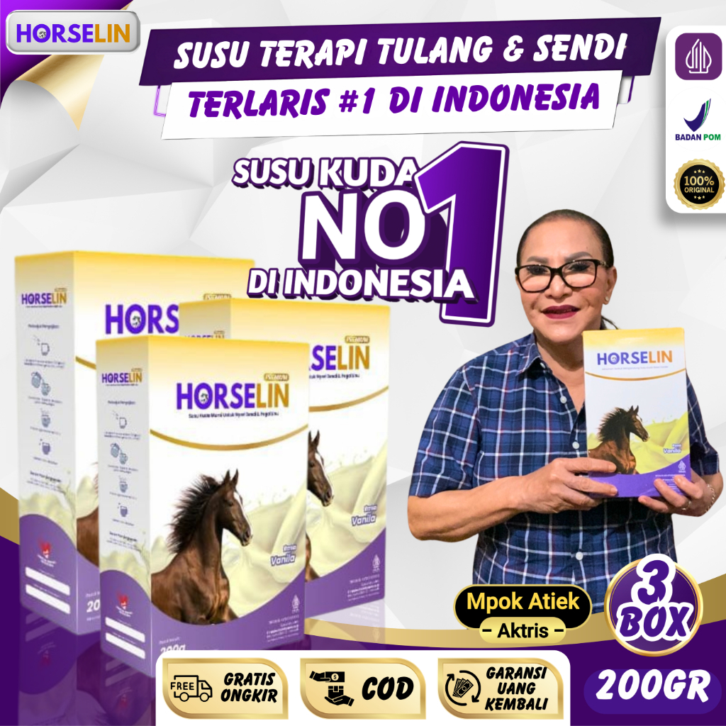 

PAKET 3 BOX HORSELIN 200G - Susu Kuda Liar Sumbawa Susu Untuk Tulang Sendi Asam Urat Original BPOM
