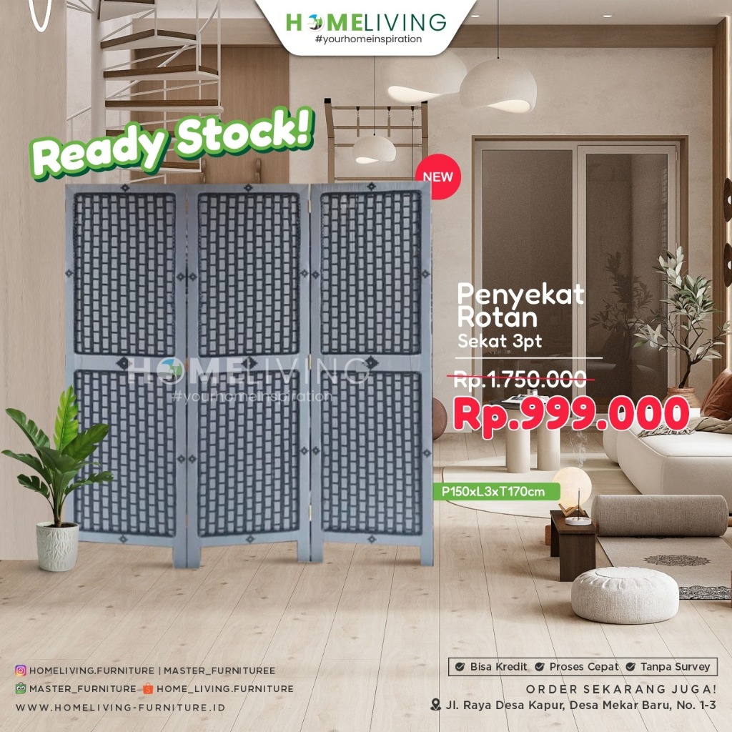 HOMELIVING-PENYEKAT DINDING - PENYEKAT ROTAN - PENYEKAT RUANGAN - PEMISAH RUANGAN
