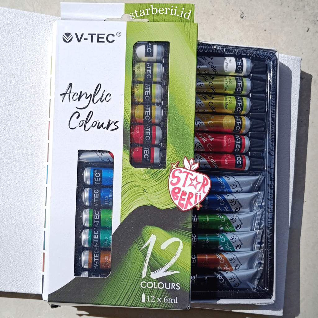 

✨starberii.id✨Vtec Acrylic 12 Color Paint 6ml V-tec Lukis Cat Akrilik