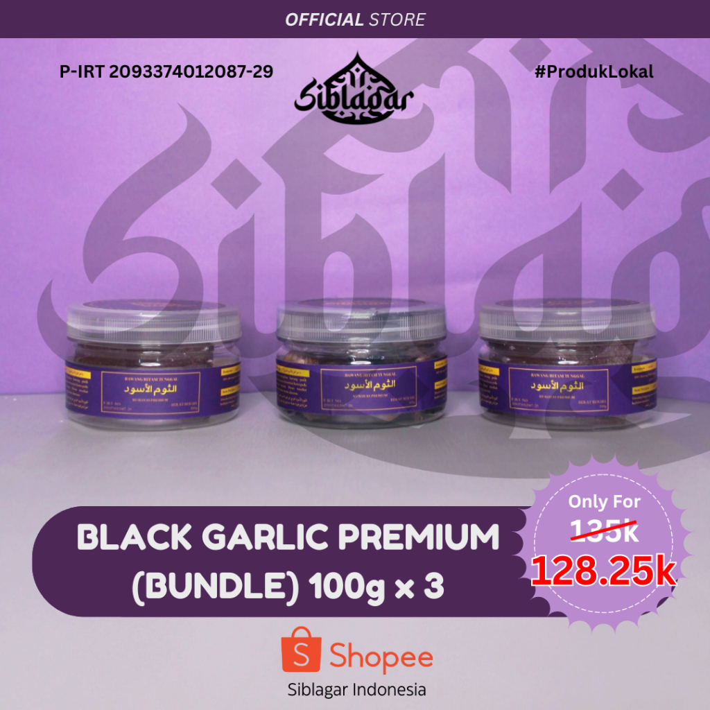 

[Siblagar] Bawang Hitam Tunggal (Black Garlic) Premium Lokal BUNDLE 100gram x 3