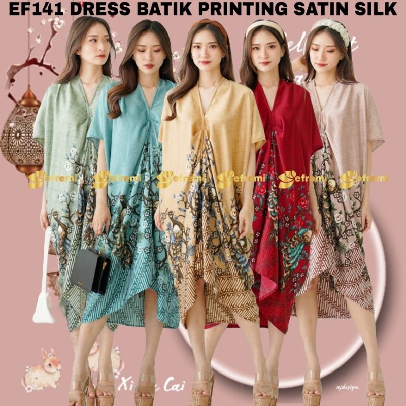 EF141 KAFTAN BATIK SATIN SILK PREMIUM/KAFTAN BATIK KONDANGAN/KAFTAN PREMIUM/KAFTAN BATIK SATIN SILK