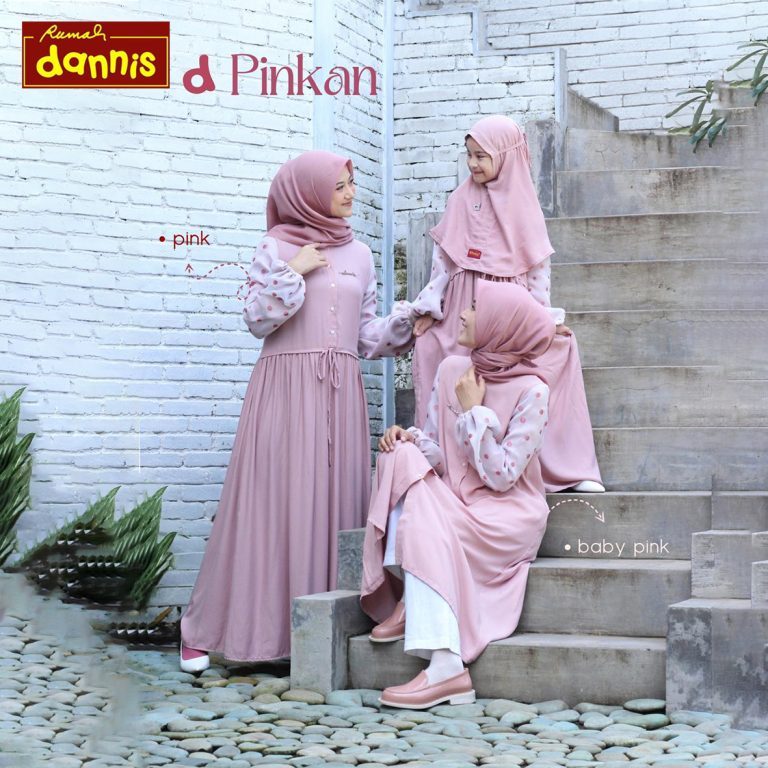 [PINKAN]COUPLE SARIMBIT ABAYA GAMIS BUSANA MUSLIM ANAK JUBAH DRESS D'PINKAN MOM AND GIRL IBU DAN ANA