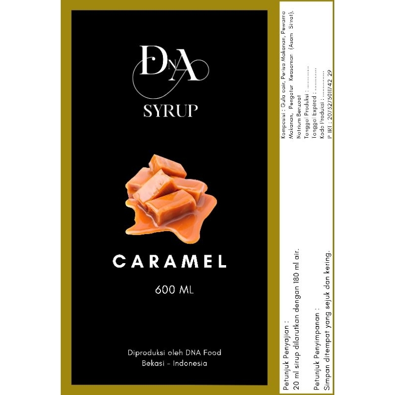 DNA Syrup Rasa Caramel | Syrup Caramel | Sirup Caramel | Syrup Karamel | Sirup Karamel