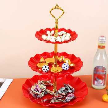 RAK KUE SUSUN 3 TINGKAT RAK SUSUN KUE 3 TINGKAT DISPLAY STAND CAKE PLATE