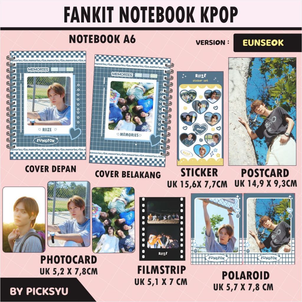 

(PACKING BOX) PAKET HEMAT NOTEBOOK A6 RIIZE - MEMORIES II FANKIT RIIZE