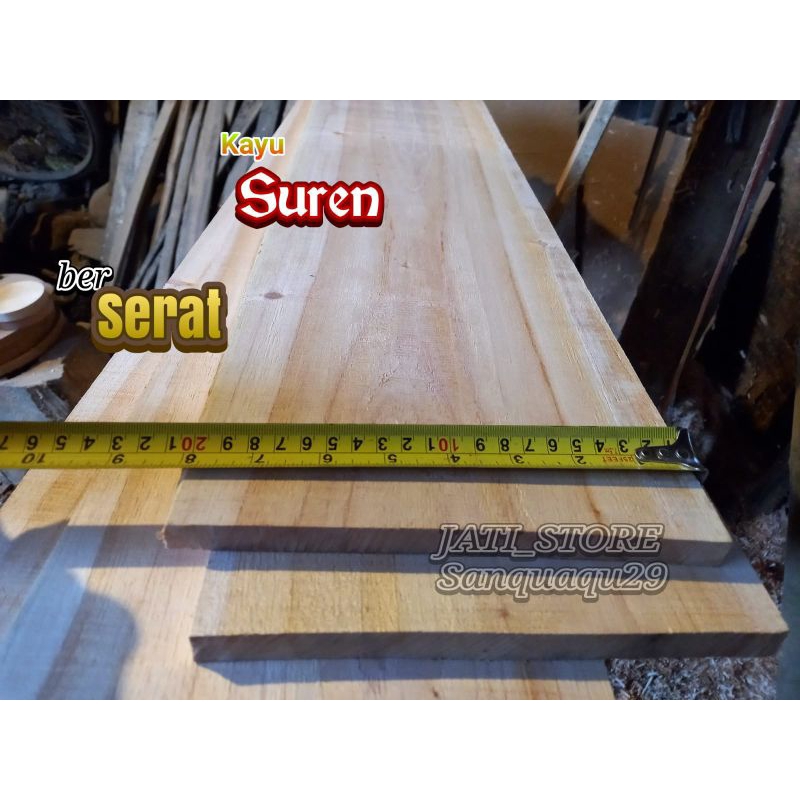 Papan kayu tebal 1, 5 cm lebar 20 cm bahan kayu mahoni dan suren