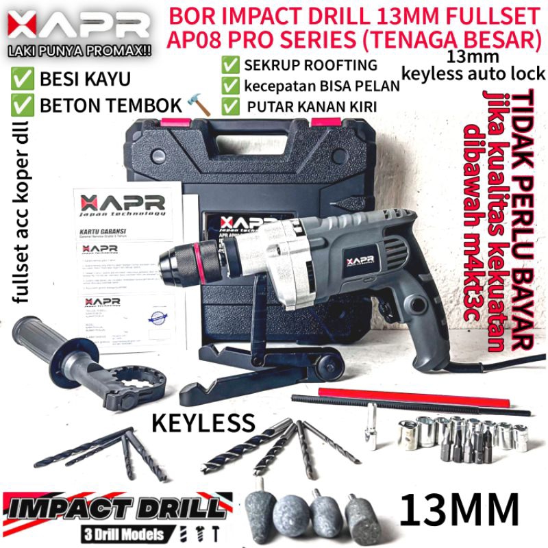 Impact dril 13MM Bor kayu besi  tembok beton dll Bor listrik