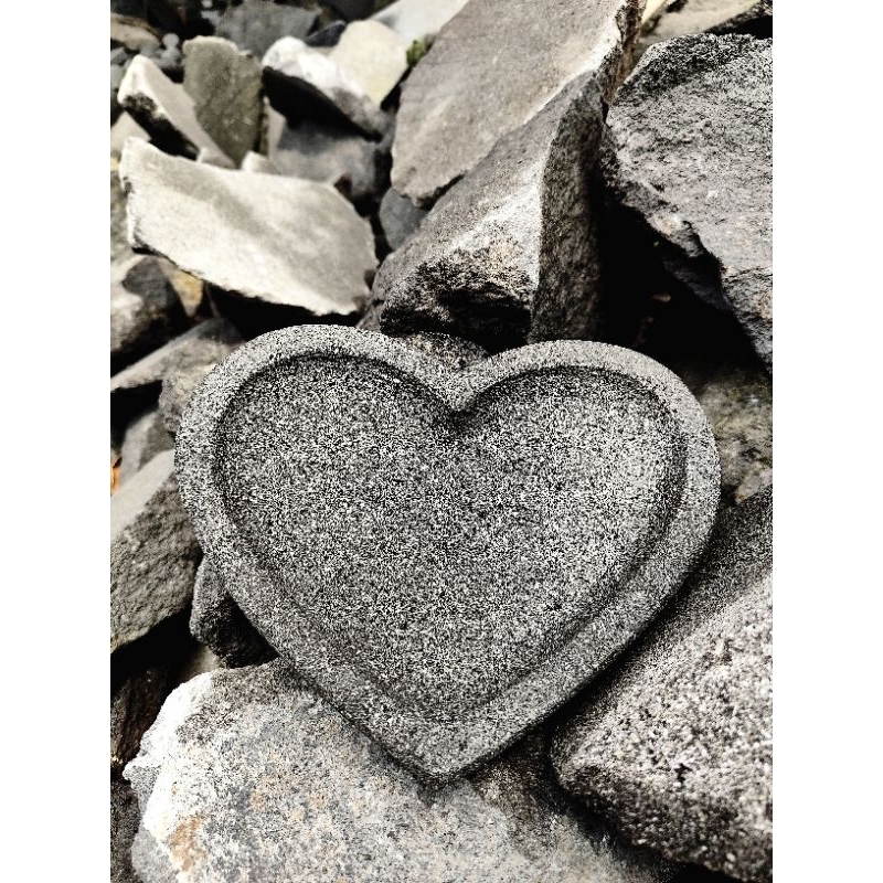 Cobek/Coet Karakter Love Asli Batu Gunung Merapi Free Muntu/Ulekannya