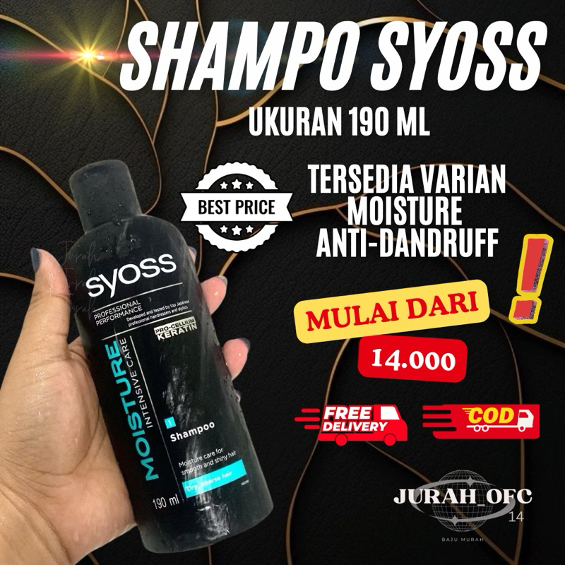 SHAMPO SALON SYOSS ANTI KETOMBE DAN ANTI LEPEK MELEMBABKAN KILAU SETIAP HARI