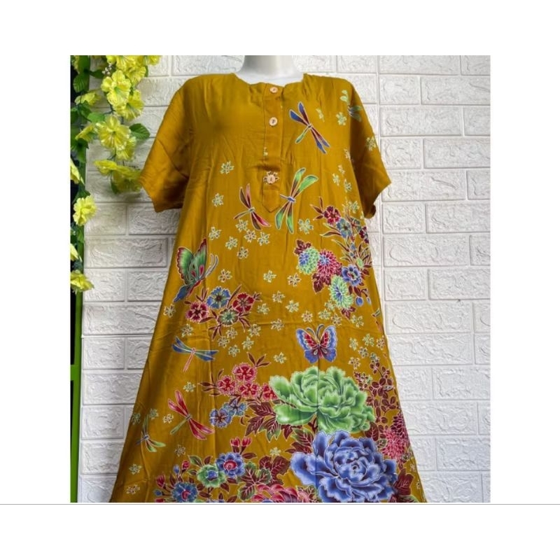 daster kencana unggu label biru daster busui jumbo ld 120cm  daster lenggan pendek terlaris kekinian