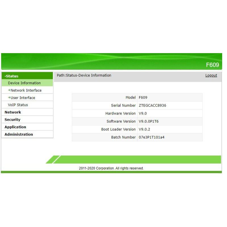 ONT ZTE F609 V9 Xpon Omci