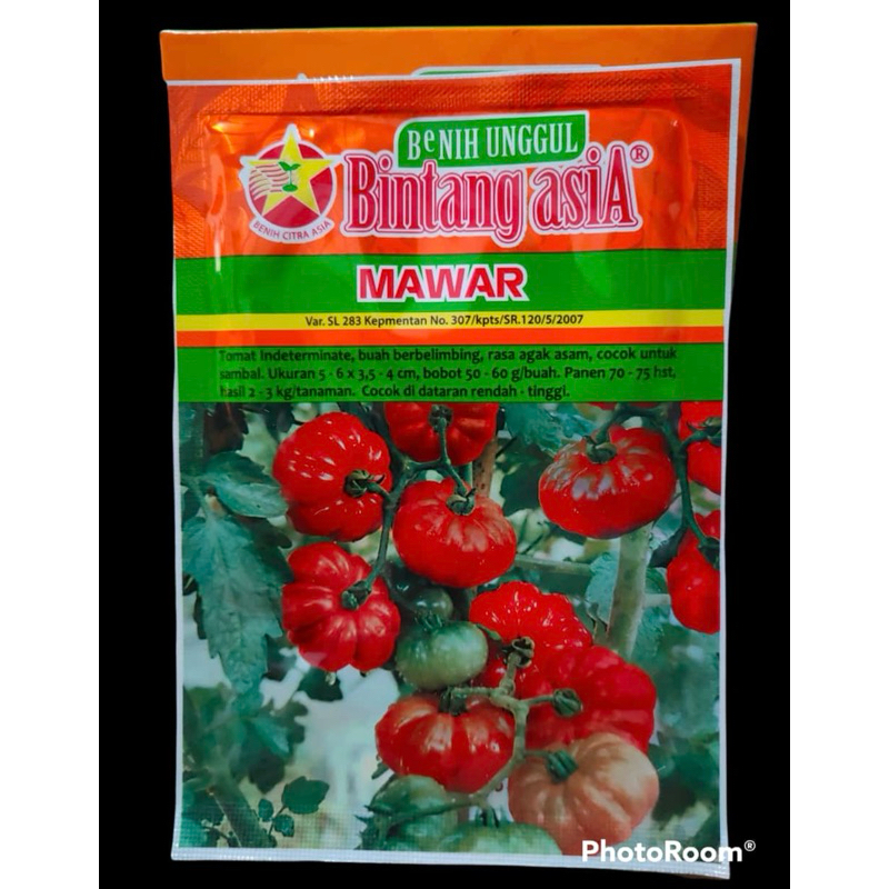 

Tomat Mawar 10gr / Tomat Ranti merk Mawar By Bintang Asia 10gr