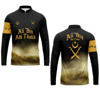 Kaos Jerseey Pria ALI BIN ABI THALIB Fullprinting Lengan Panjang & Pendek