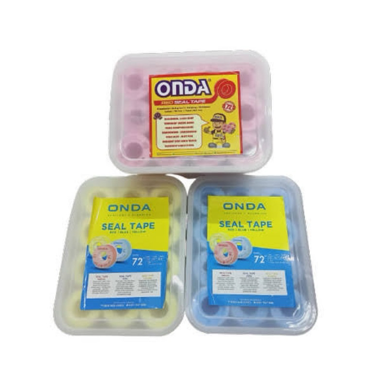 Seal Tape Warna Merah,Kuning,Biru ONDA isi 72pcs