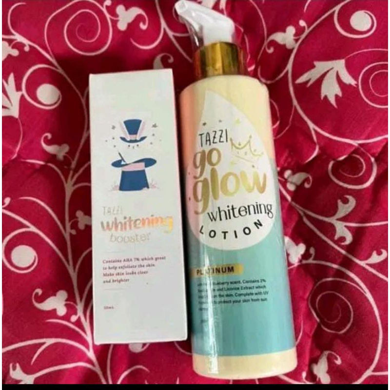serum booster tazzi + lotion whitening go glow tazzi