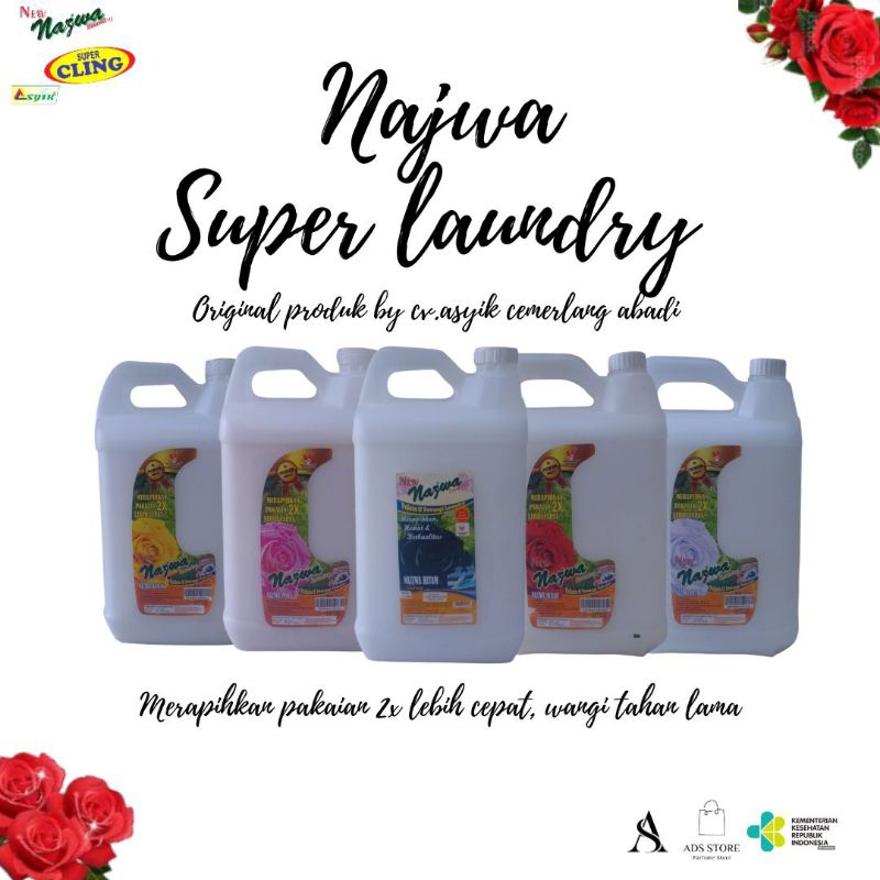 Pewangi Laundry Pelicin Setrika Najwa 5L: Solusi Praktis untuk Pakaian Rapi & Wangi
