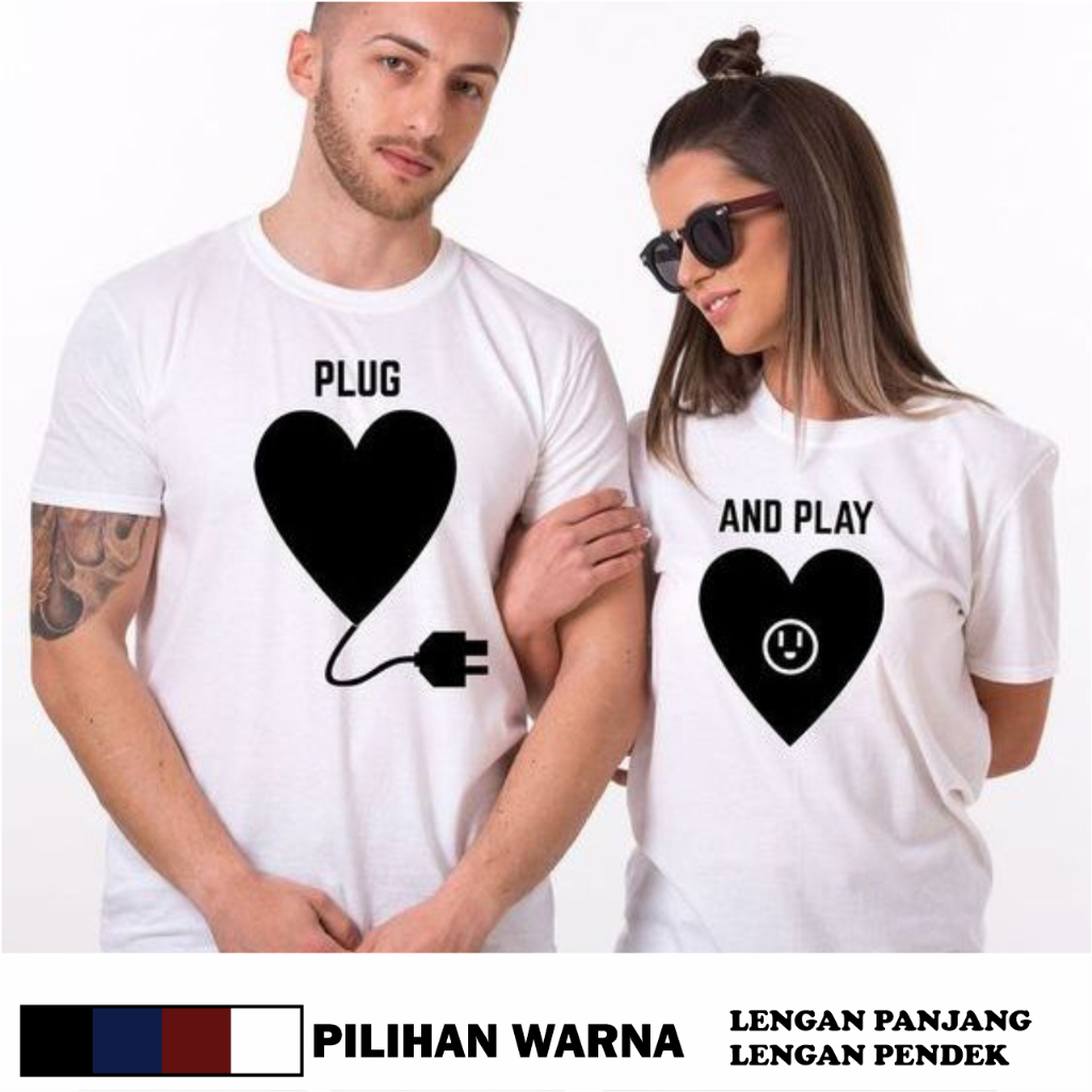 Baju Kaos Dewasa Couple Pasangan Gambar I Love Big Size