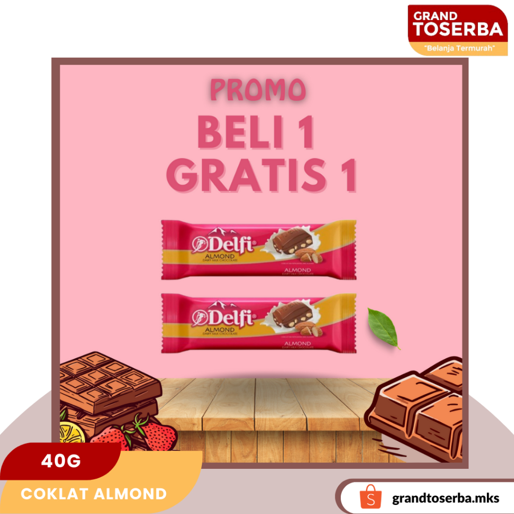 

PROMO BELI 1 GRATIS 1 Delfi Almond 40 g