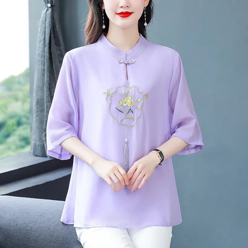 baju blouse bahan sifon motif bordir