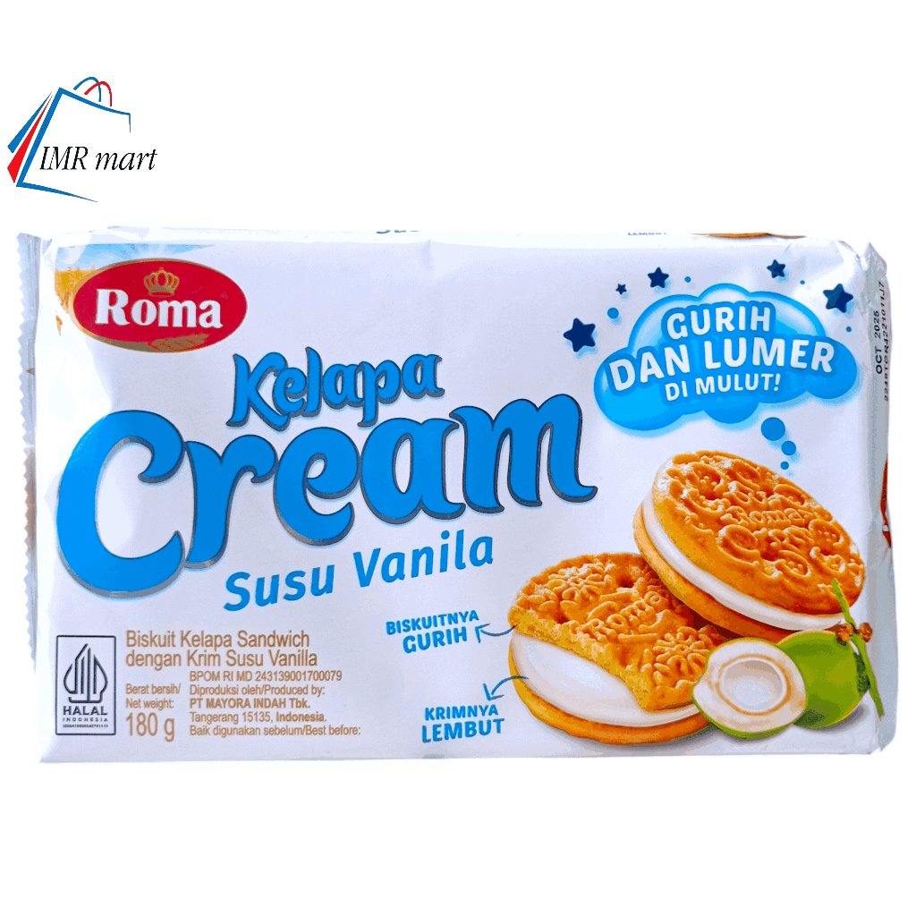 

Biskuit Roma kelapa cream susu vanila berat 180 gram