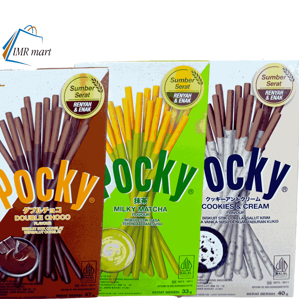 

Glico Pocky Rasa coklat matcha cookies & cream berat 33 gram