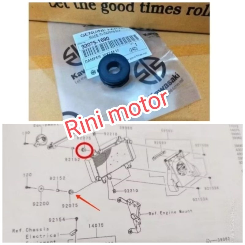 karet radiator ninja 250fi old Ninja 250 fi old original
