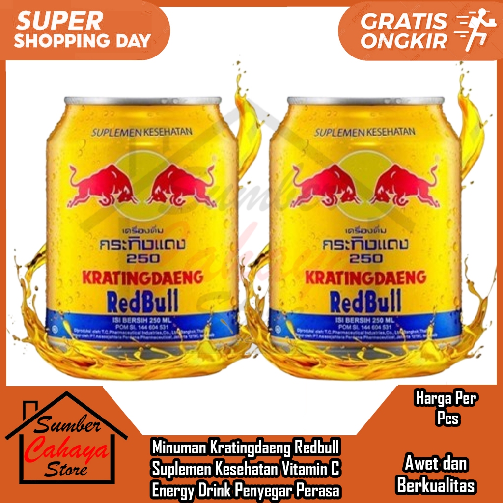 

KRATINGDAENG RedBull Minuman Tonik Red Bull Energi Suplemen Kesehatan Formulasi Gula Murni Penambah Semangat Stamina Tenaga energi Drink Vitamin Energy Nutrasea Mineral Olahraga Penyegar LLS Dahaga Perasa