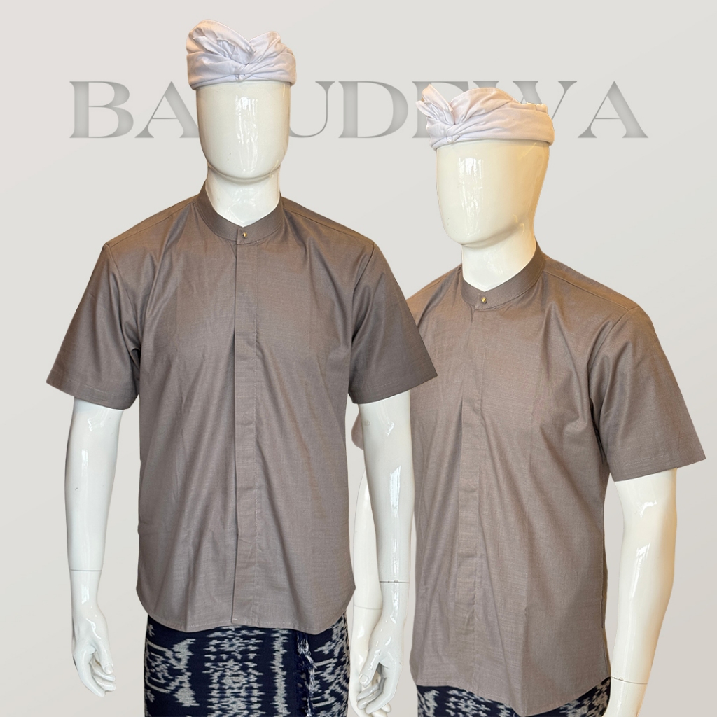 BASUDEWA-KEMEJA SEMI SAFARI ADAT BALI LENGAN PENDEK