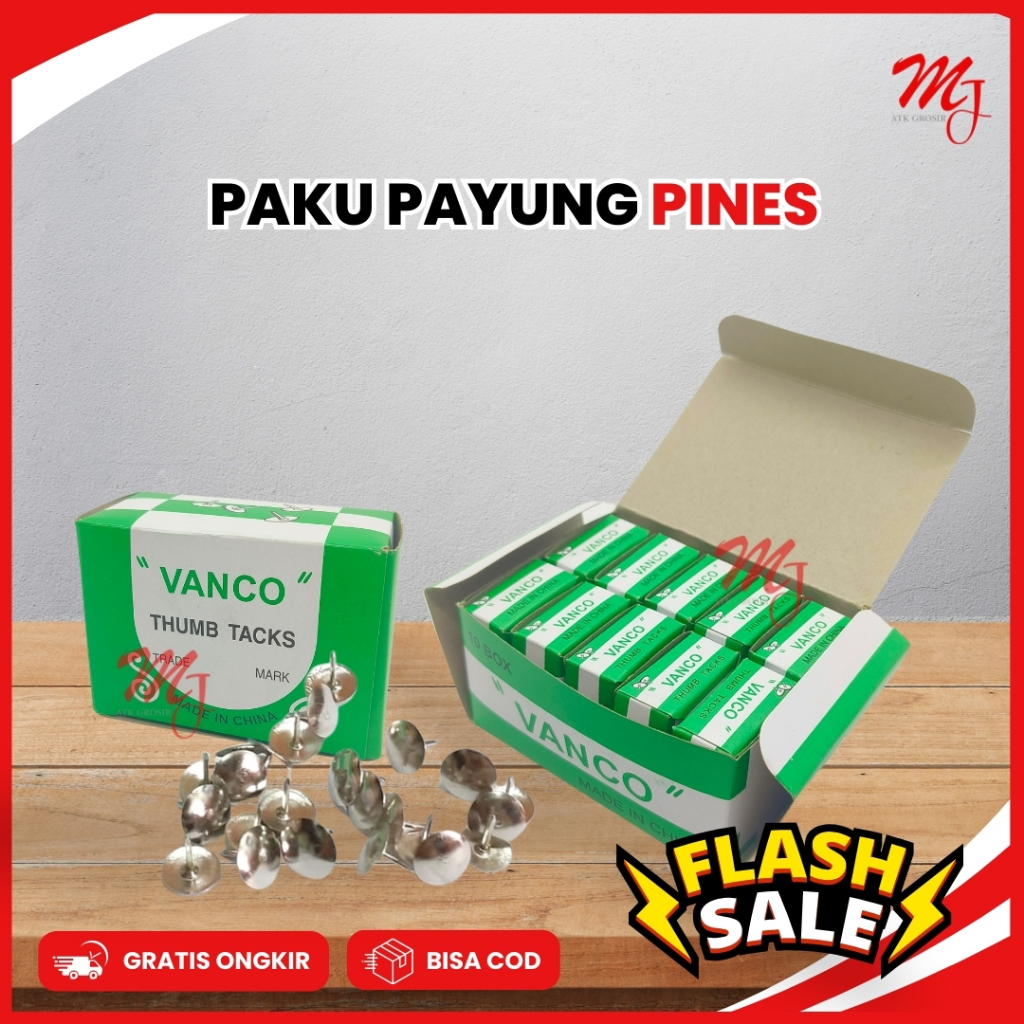 

(1 box Besar) Paku Payung Pines / Thumb Tacks Pines Bentuk Jamur 10 kotak kecil